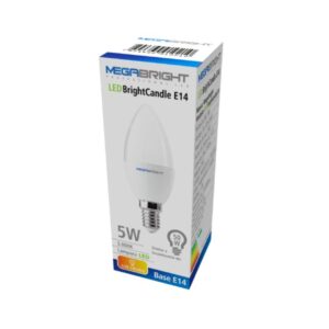 Pack 3un Ampolleta Led Tipo Vela 5w/3000k E-14 Luz Cálida