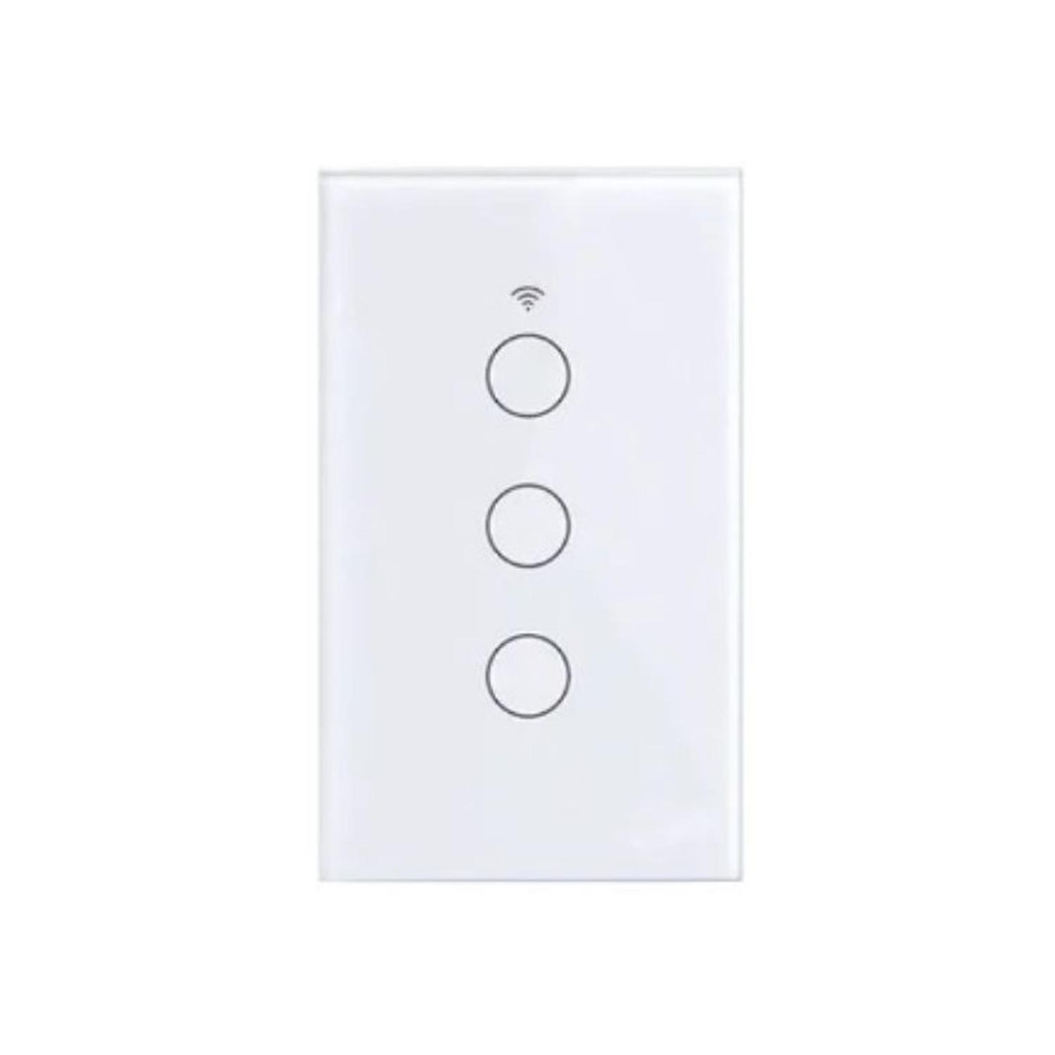 Interruptor inteligente Wifi Touch Blanco Triple