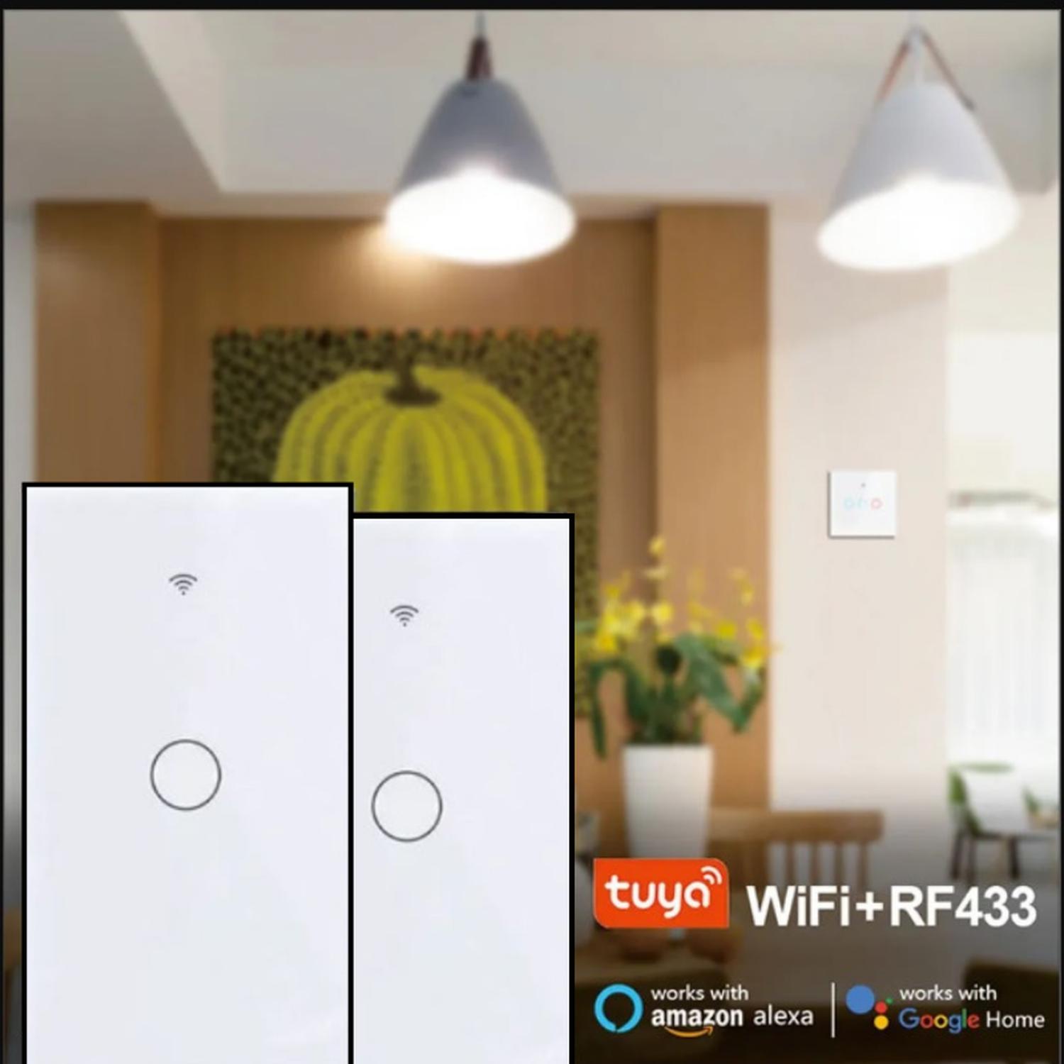 Interruptor inteligente Wifi Touch Blanco Doble - Imagen 2
