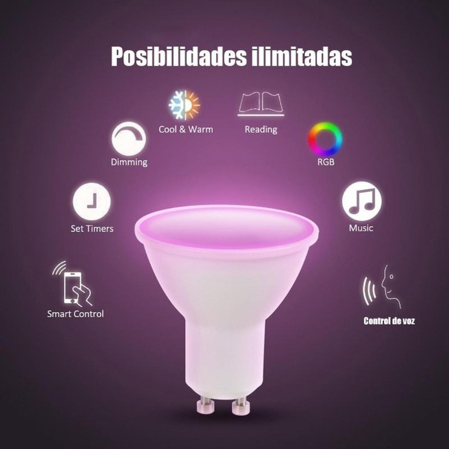 Pack 3 Ampolletas Smart Wifi GU10 5w - Imagen 2