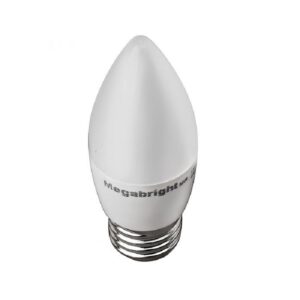 Pack 3un Ampolleta Led Vela 5w/Luz calida E27 Megabright