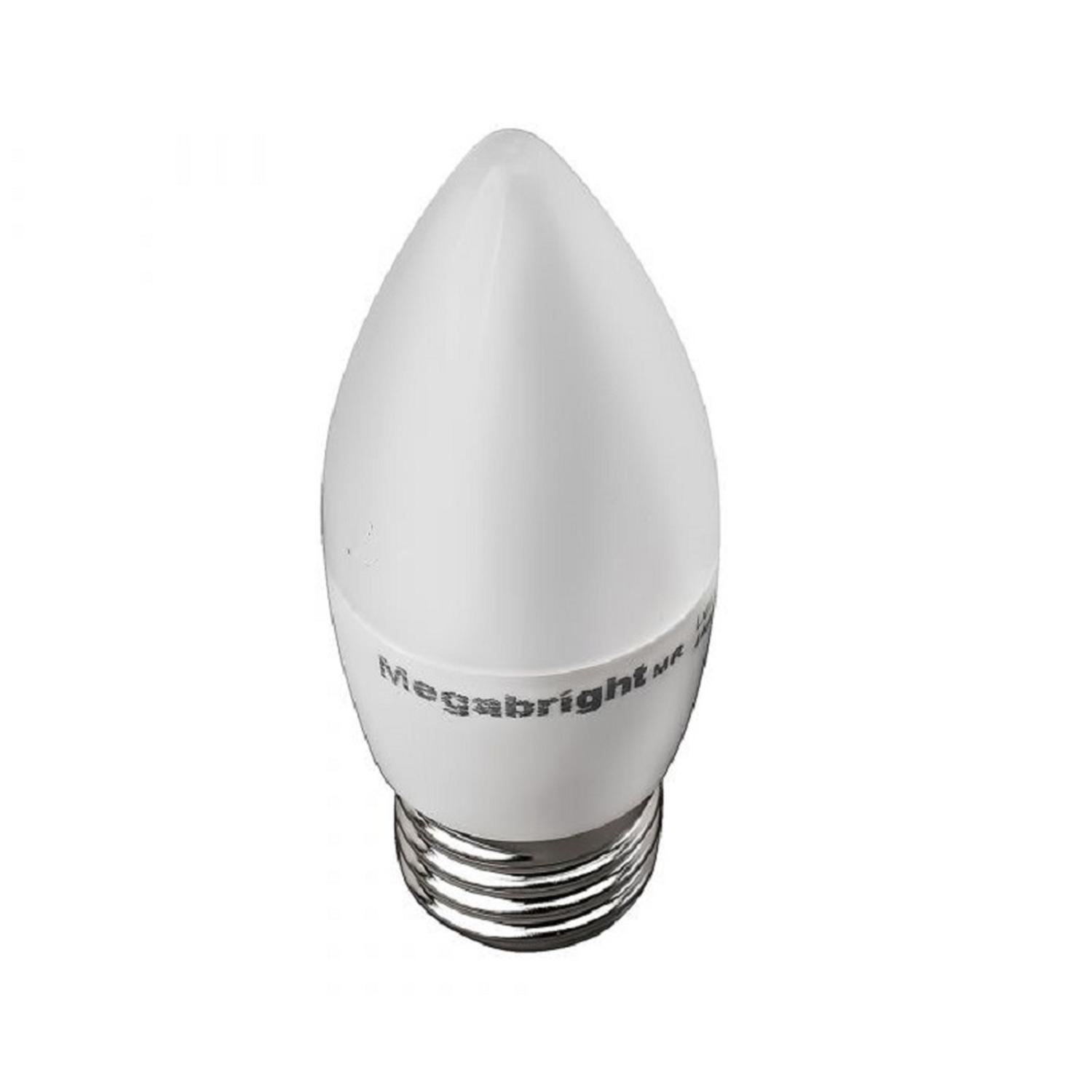 Pack 3un Ampolleta Led Vela 5w/Luz calida E27 Megabright