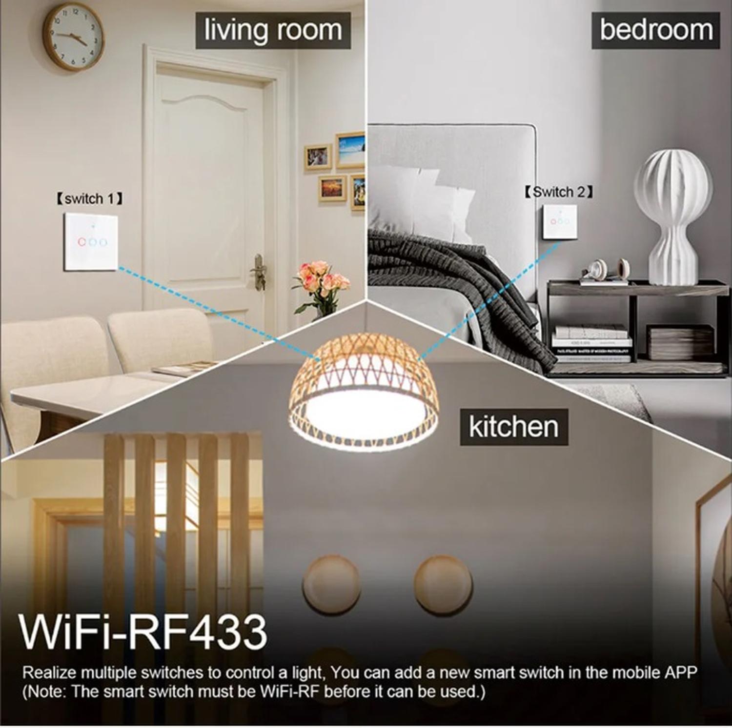 Interruptor inteligente Wifi Touch Blanco Doble - Imagen 3