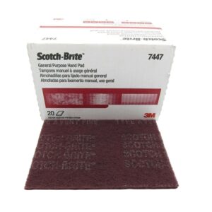 Pañete Scotch-Brite™ 7447 Grado Muy Fino (Marrón) 3M – 20 Unidades: Limpieza, Acabado y Desbarbado Profesional en Metales
