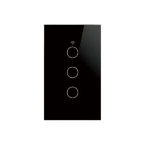 Interruptor inteligente Wifi Touch Negro Triple