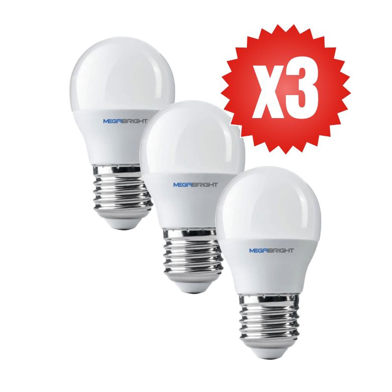 Pack 3 Apolletas Led G45 Bola 5W/3000K E-27 Luz calida - Imagen 3