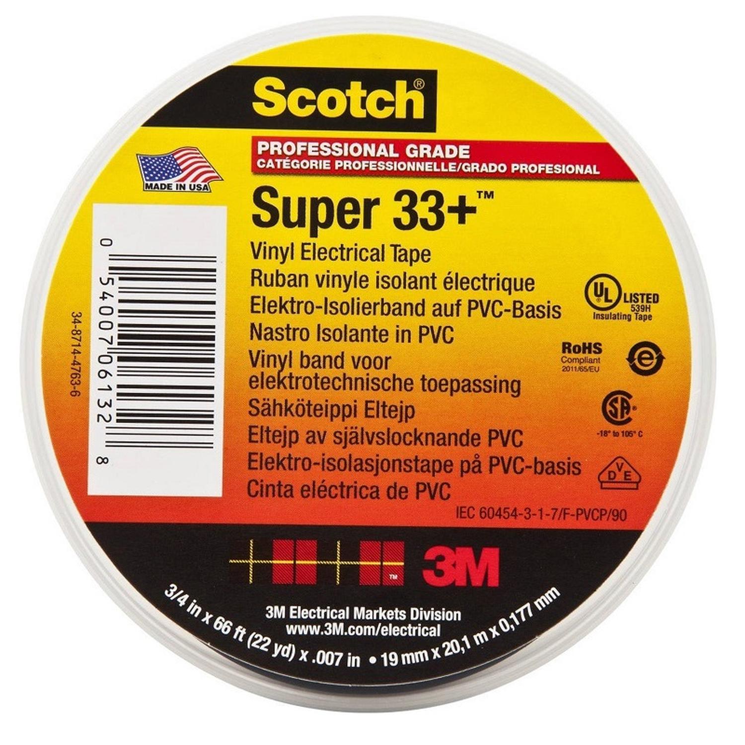 Pack 3 Ahorro Cinta 3M Super+33 3/4 x 20mts color negro - Imagen 2