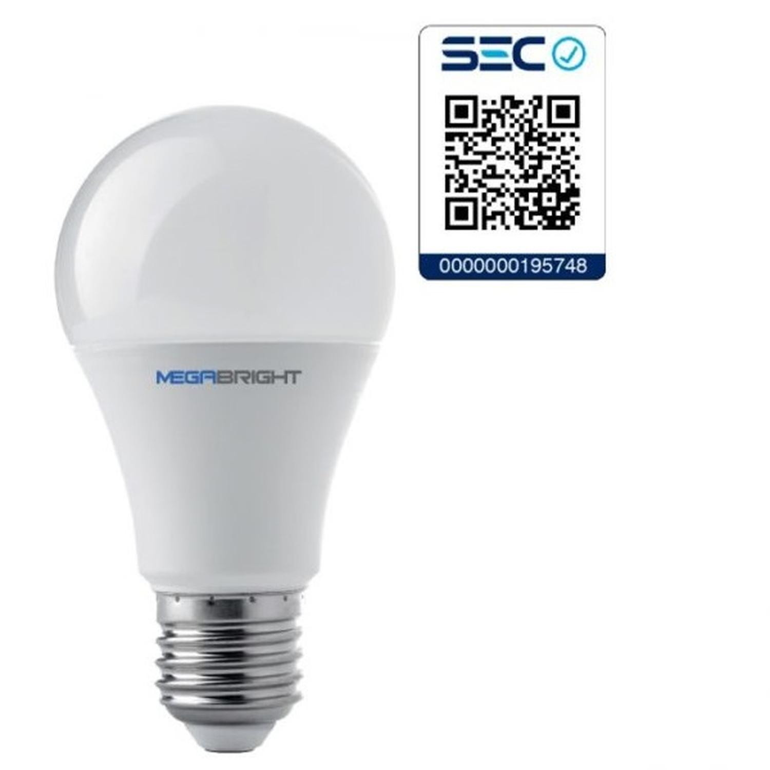 Ampolleta Led Clasica 9w 6400k Luz Fria E27 Megabright - Imagen 2