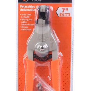 Alicate pelacables automático 7" para cables de 1-3.2 mm, duradero y preciso, ideal para ferretería y trabajo profesional.