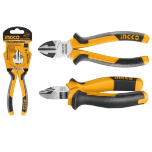 Alicate INGCO de 160 mm, corte preciso y ergonómico para uso profesional.