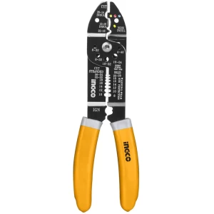 Alicate de 8.1/2 pulgadas para electricistas, ideal para cortes precisos y durabilidad.
