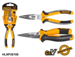 Alicate de 160 mm con punta larga, ideal para trabajos industriales precisos.