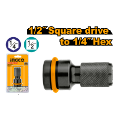 Adaptador de 1/2' a 1/4', 50 mm, hexagonal, ideal para precisión.