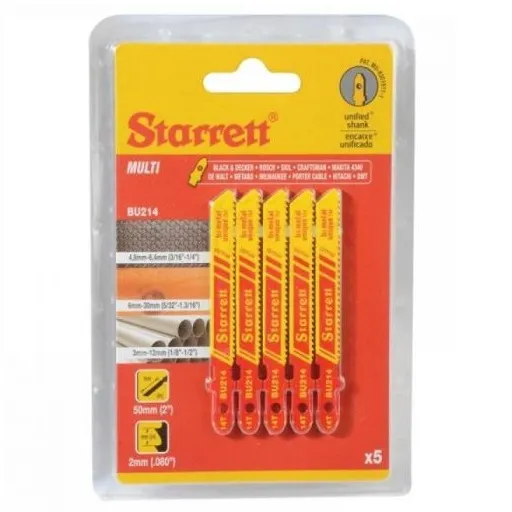 Kit 5 sierras bimetal 18dppx50 mm, resistente y preciso para cortes profesionales en ferretería y construcción.