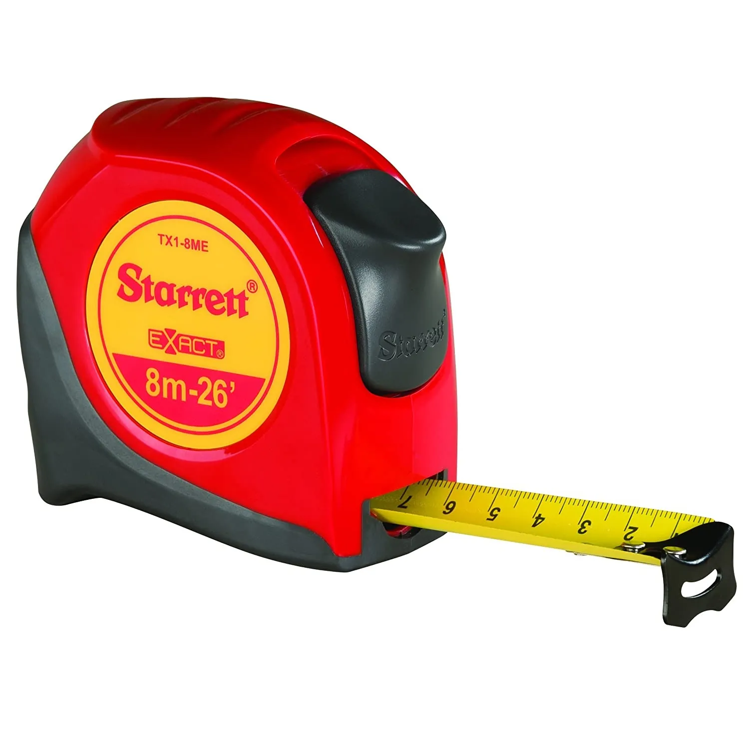 Huincha medir 8 mt x 1" con goma, precisa y resistente, ideal para trabajos profesionales y domésticos.
