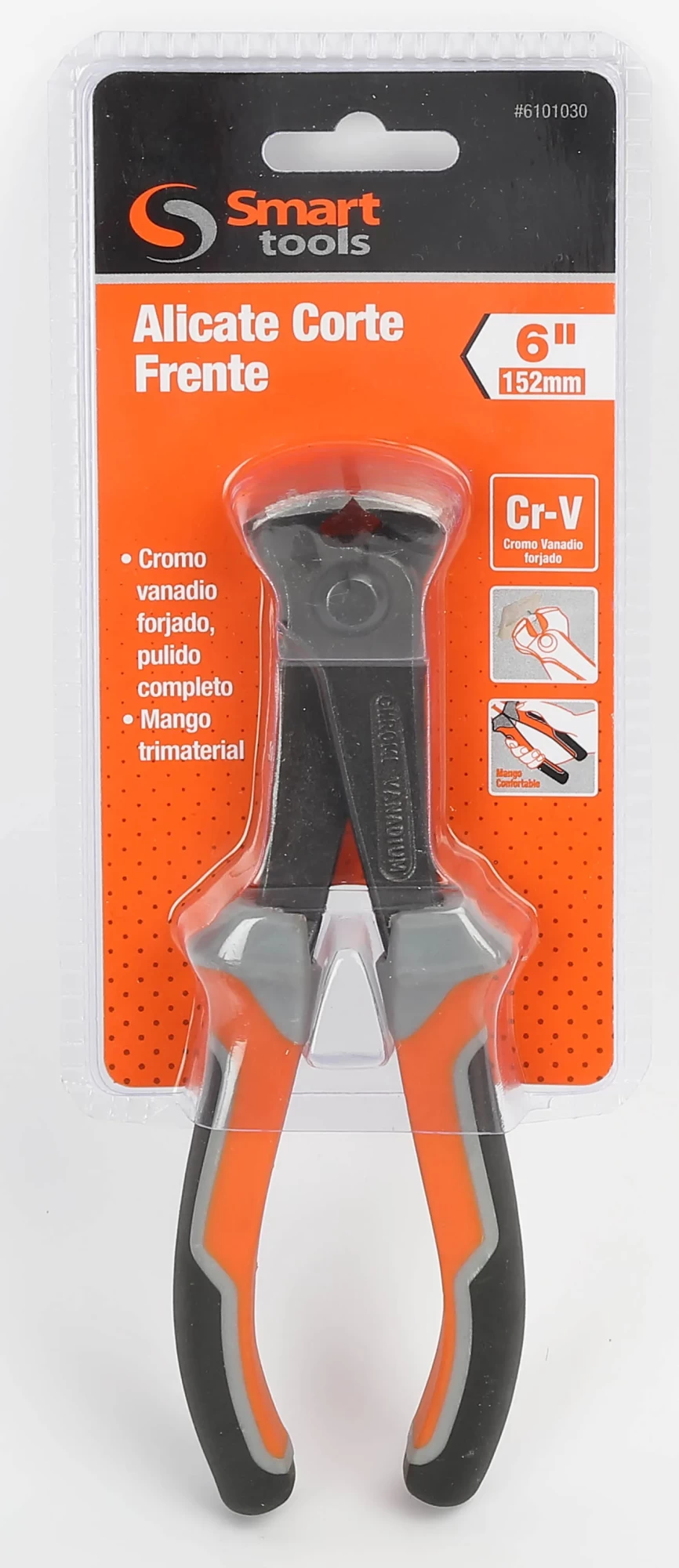 Alicate corte frontal de 6" resistente y ergonómico, ideal para cortes precisos en ferretería y trabajos manuales.