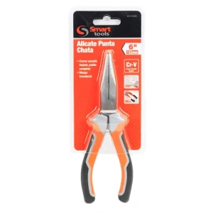 Alicate punta plana de 6" cr/v, resistente y ergonómico, ideal para trabajos precisos y duraderos en ferretería.