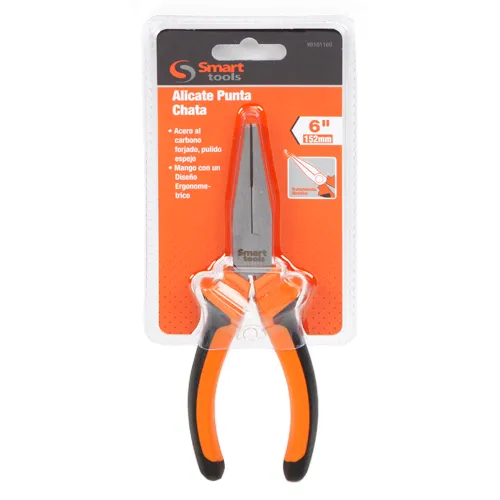 Alicate punta plana de 6" resistente y preciso, ideal para trabajos exigentes en ferretería y mantenimiento.