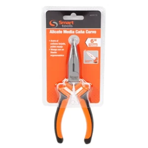 Alicate media caña curvo de 6" resistente y ergonómico para trabajos precisos en ferretería y construcción.