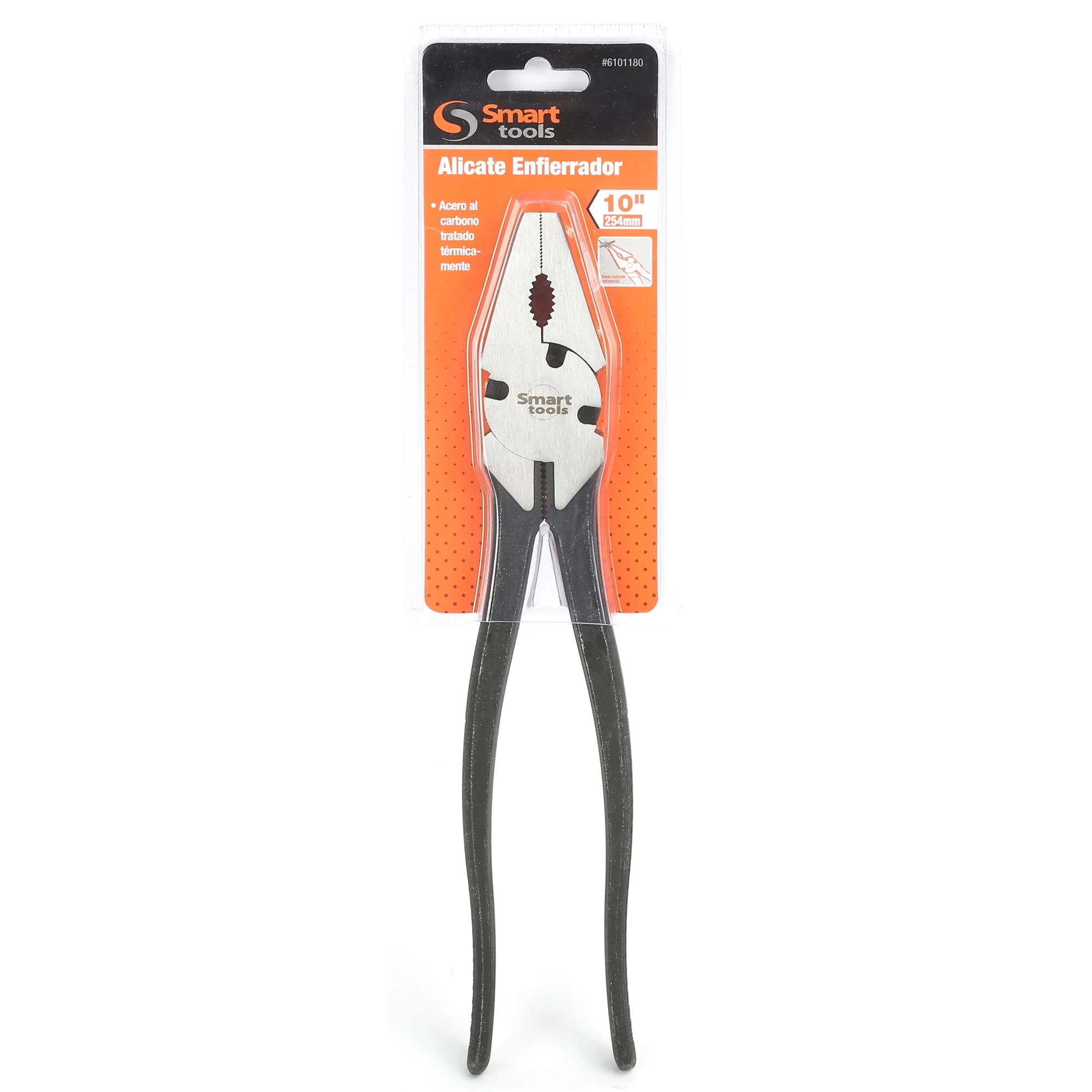 Alicate enfierrador de 10" resistente y ergonómico, ideal para trabajos precisos en ferretería y construcción.