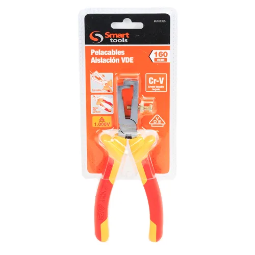 Alicate pelacables 6" aislado 1000v, seguro y durable para trabajos eléctricos profesionales.