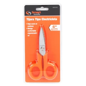 Tijera para electricista 6" con mango aislado, ideal para cortes precisos y seguros en cables y alambres eléctricos.