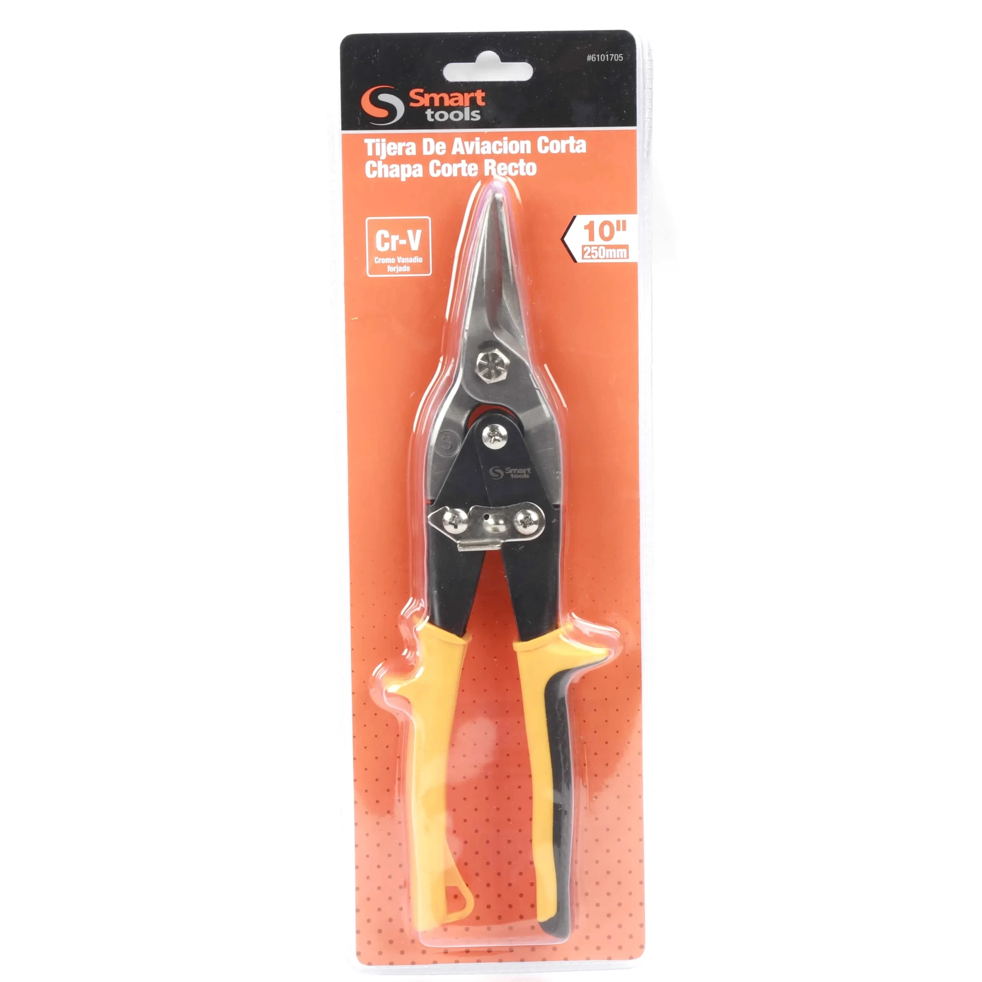 Tijera hojalatero t/aviacion 10" recto, herramienta profesional para cortes precisos en láminas metálicas, resistente y durable.