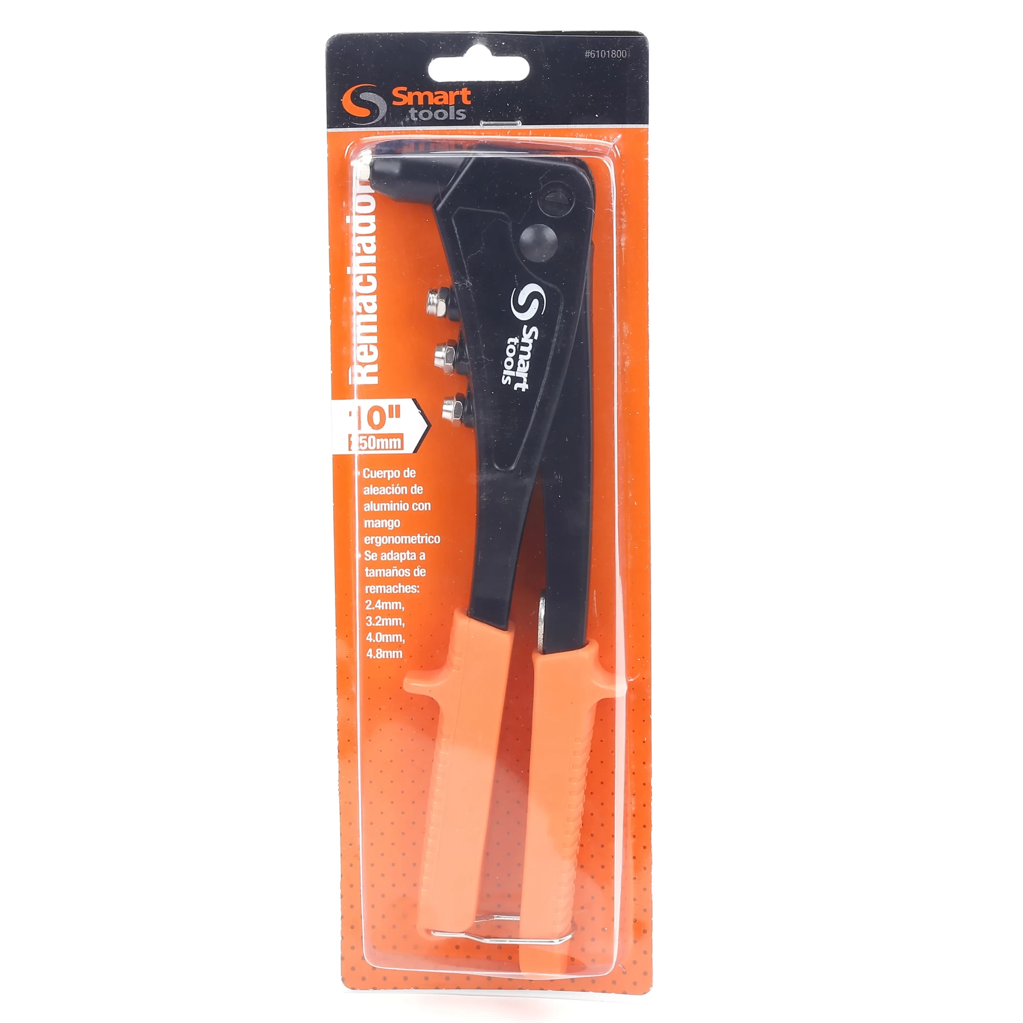 Remachadora 4 tomas 250 mm al/pvc, versátil y ergonómica para trabajos profesionales y domésticos.