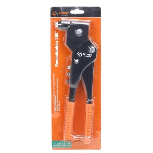 Remachadora de 290 mm con cabeza giratoria 360°, durable y versátil para trabajos de ferretería y mantenimiento.