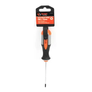 Destornillador Phillips PH2x100mm con mango plástico ergonómico, ideal para trabajos precisos y duraderos en ferretería.