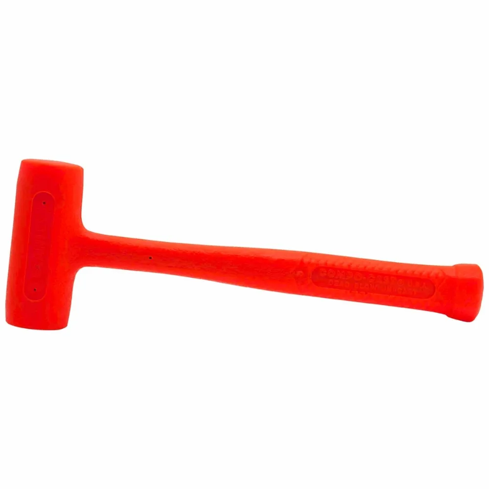Martillo plástico de 42 oz., ideal para golpes controlados sin dañar superficies. Perfecto para trabajos precisos.