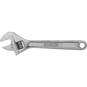 Llave francesa 10" cromada, resistente y versátil, ideal para profesionales y aficionados.