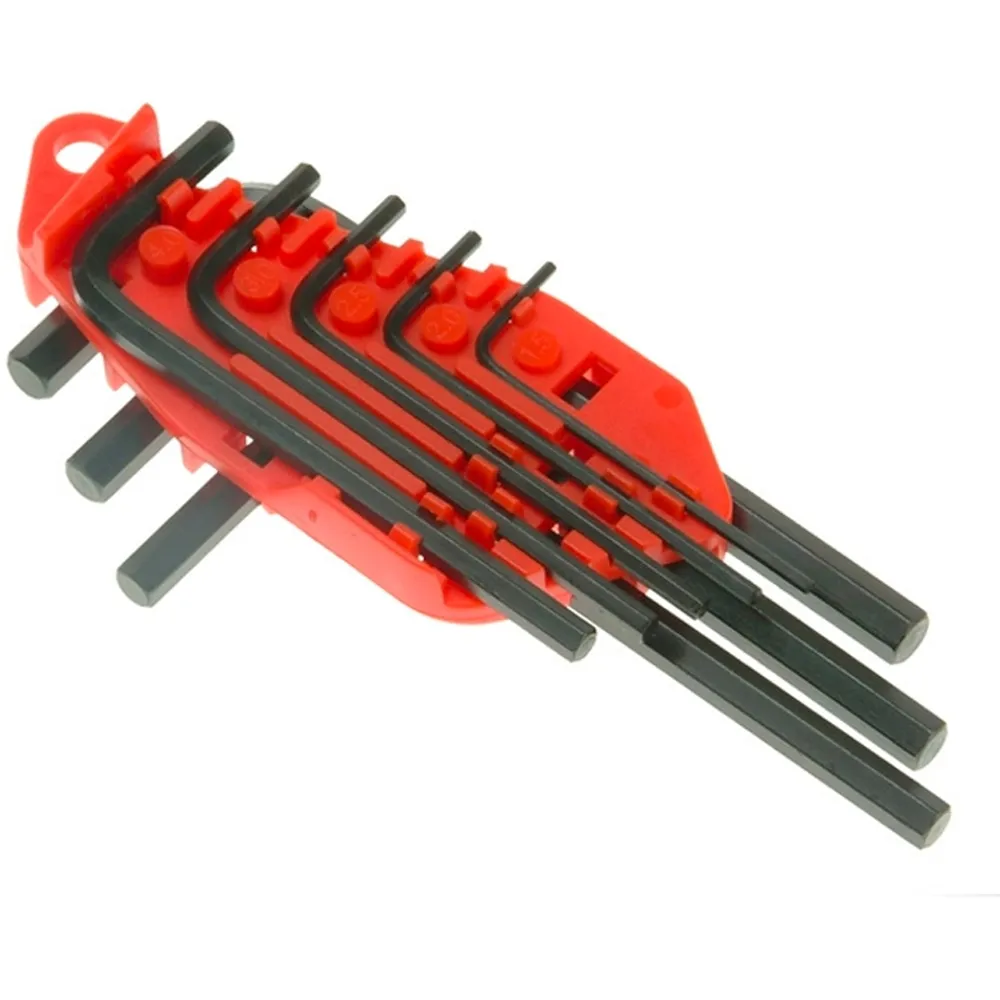 Juego de llaves allen 8 pzas., medidas 1/16"-1/4", ideal para ajustes precisos y duraderos.