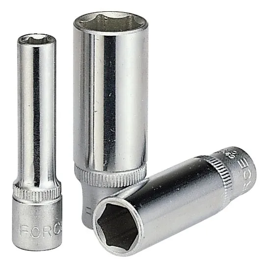 Dado largo 3/8" de 13 mm hexagonal, ideal para trabajos en espacios reducidos y de alta precisión.