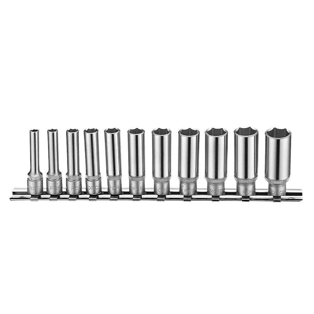 Juego de dados 1/4" 4-14 mm, ideal para trabajos precisos y duraderos.