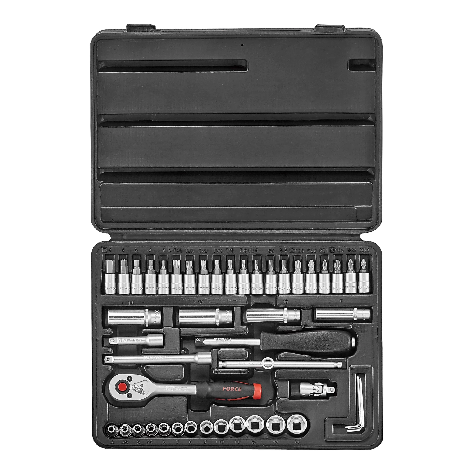 Juego de dados 1/4" 46 pzas. (2461): precisión y durabilidad para todas tus tareas.