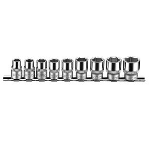 Juego de dados 3/8" de 9-19 mm, ideal para trabajos de ferretería, resistente y versátil.
