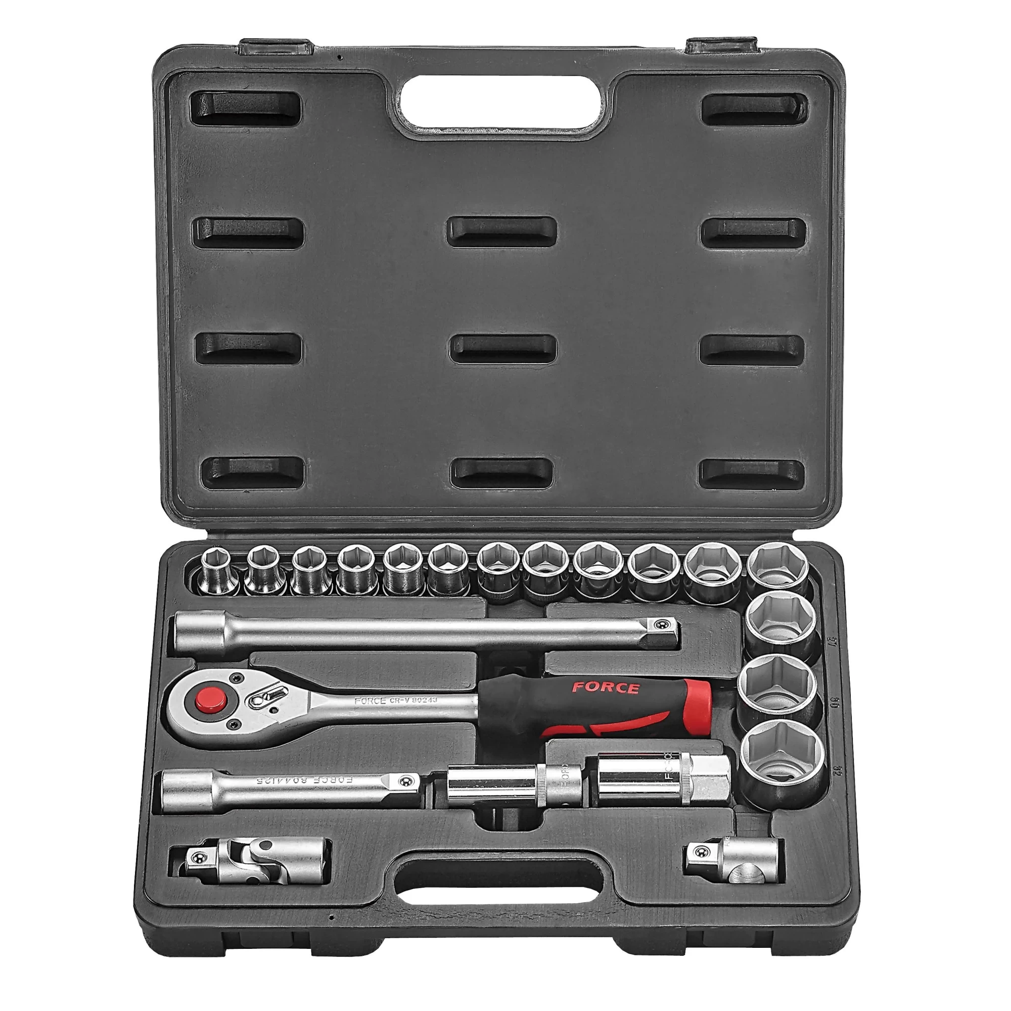 Juego de dados 1/2" 10-32 mm. para precisión en tareas de ferretería.