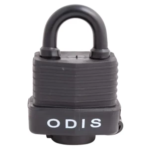Candado 'Odis' resistente a intemperie. Ideal para exteriores. Seguridad confiable.
