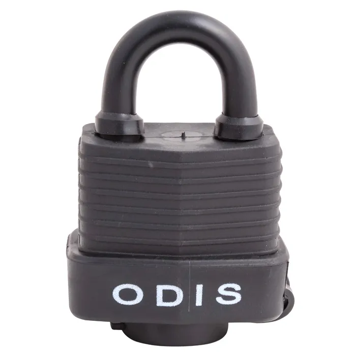 Candado 'Odis' resistente a intemperie. Ideal para exteriores. Seguridad confiable.