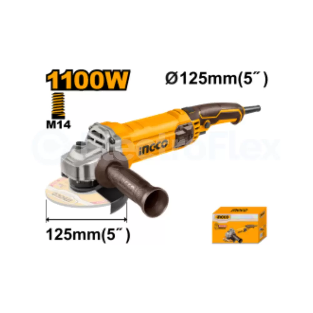 Esmeril Angular INGCO 1100W Disco 125mm para corte y desbaste