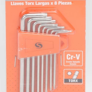 Juego de llaves Torx profesional 8 pzs, precisión y durabilidad garantizadas para electricistas.